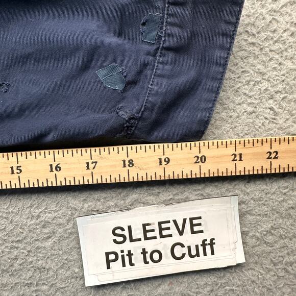 Vintage 90s Nautica Leather Collar Twill Bomber Jacket Mens XL Navy Red Full Zip - Picture 4 of 16